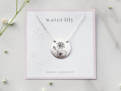 Disc Birth Flower Necklace