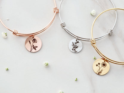 Birth Flower Bangle