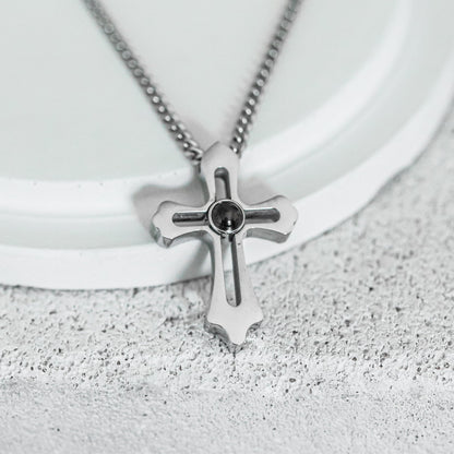 Cross projection necklace