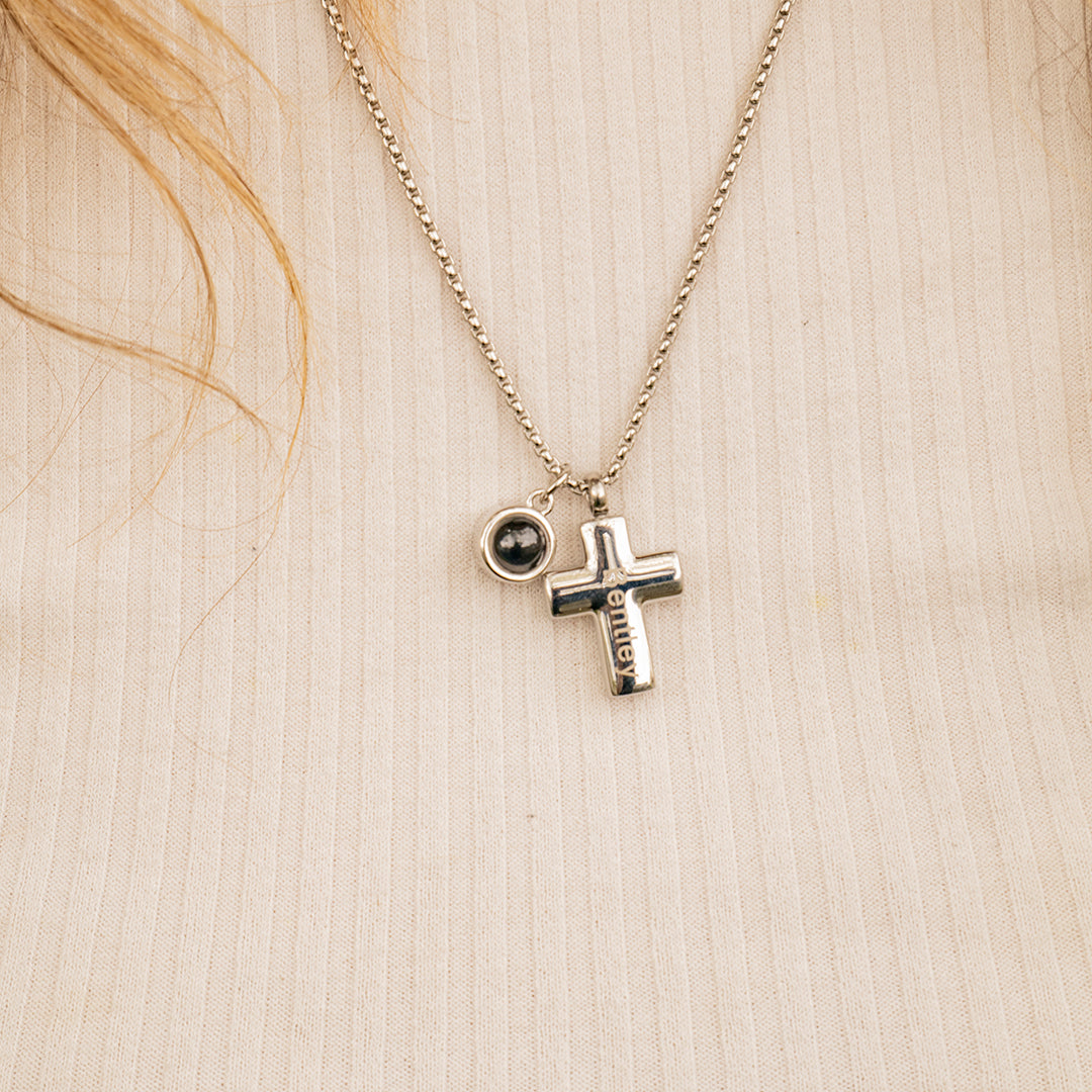 Eternity's Cross Essence Ash Photo Necklace