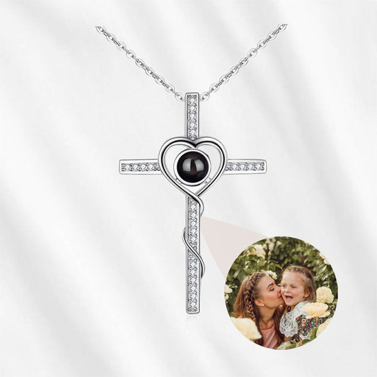 Cross Necklace with Picture Inside for Men for Women