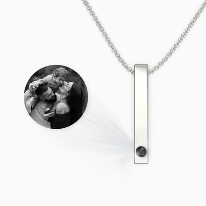 Custom 3D Pillar Bar Pendant Hidden Photo Necklace