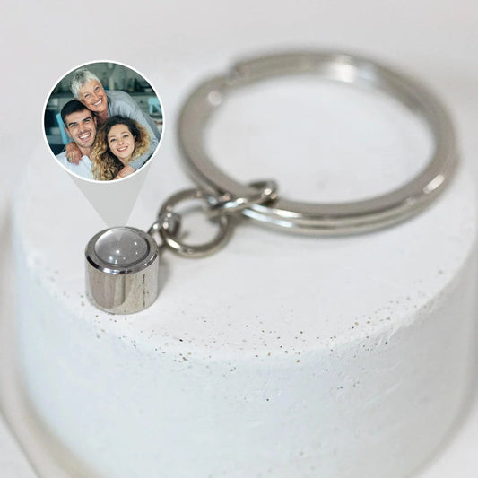 Custom Circle Photo Projection Keychain