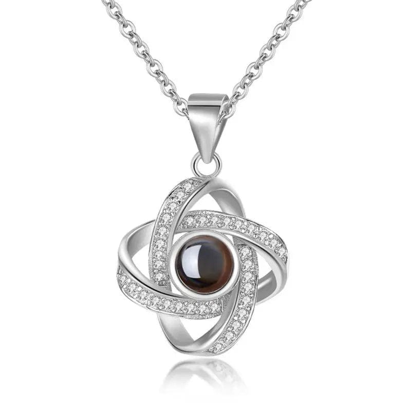 Custom Diamond Zircon Charmed Hidden Photo Necklace