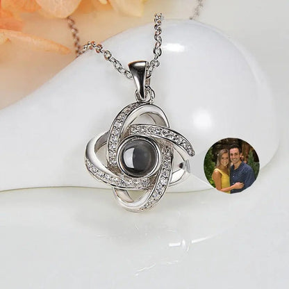 Custom Diamond Zircon Charmed Hidden Photo Necklace