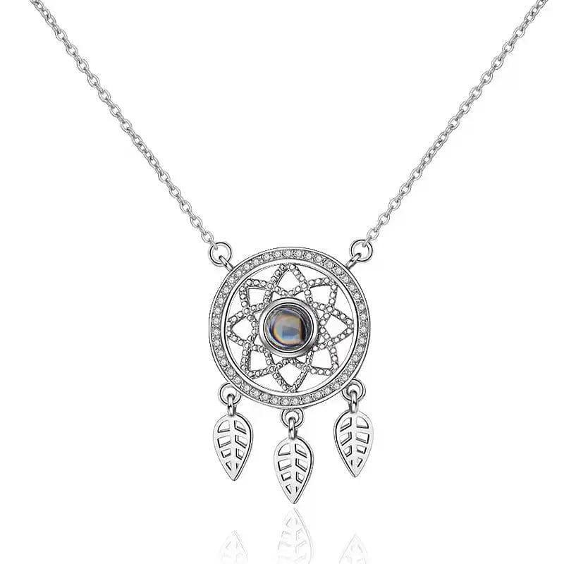 Custom Dream Catcher Zircon Hidden Photo Necklace