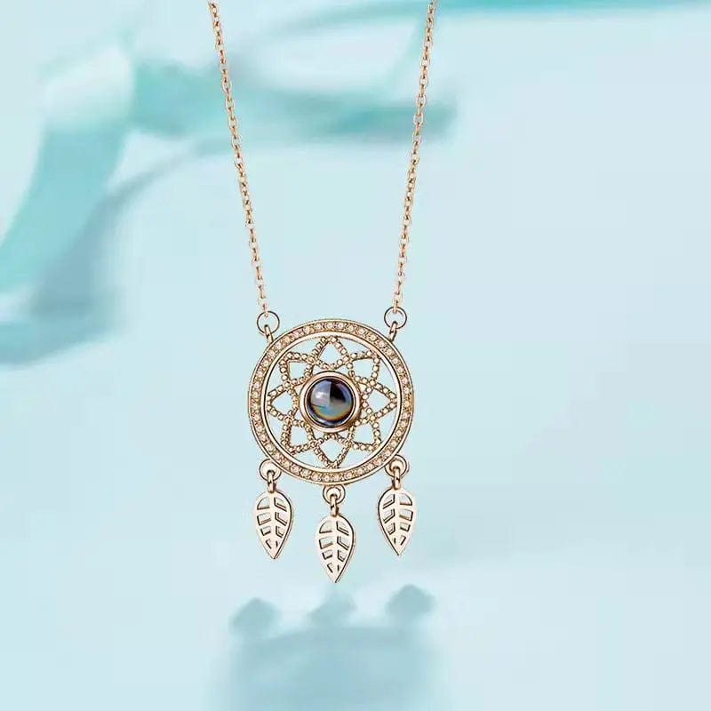 Custom Dream Catcher Zircon Hidden Photo Necklace