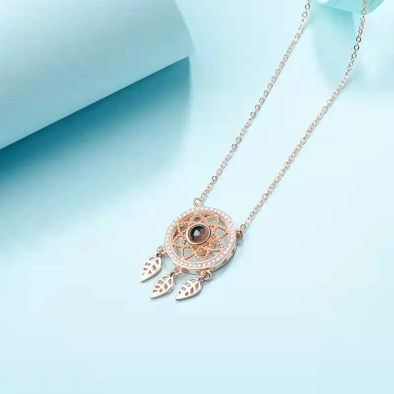 Custom Dream Catcher Zircon Hidden Photo Necklace