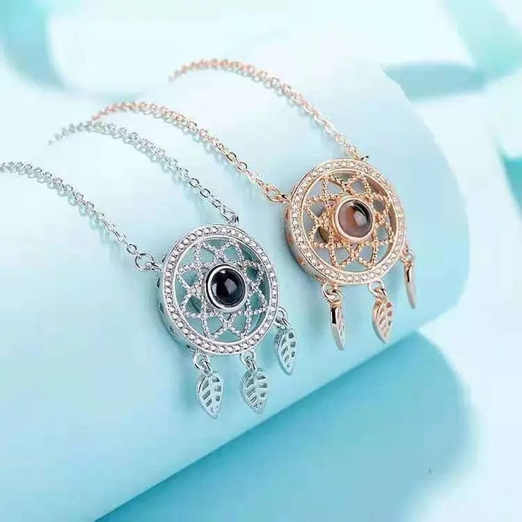 Custom Dream Catcher Zircon Hidden Photo Necklace