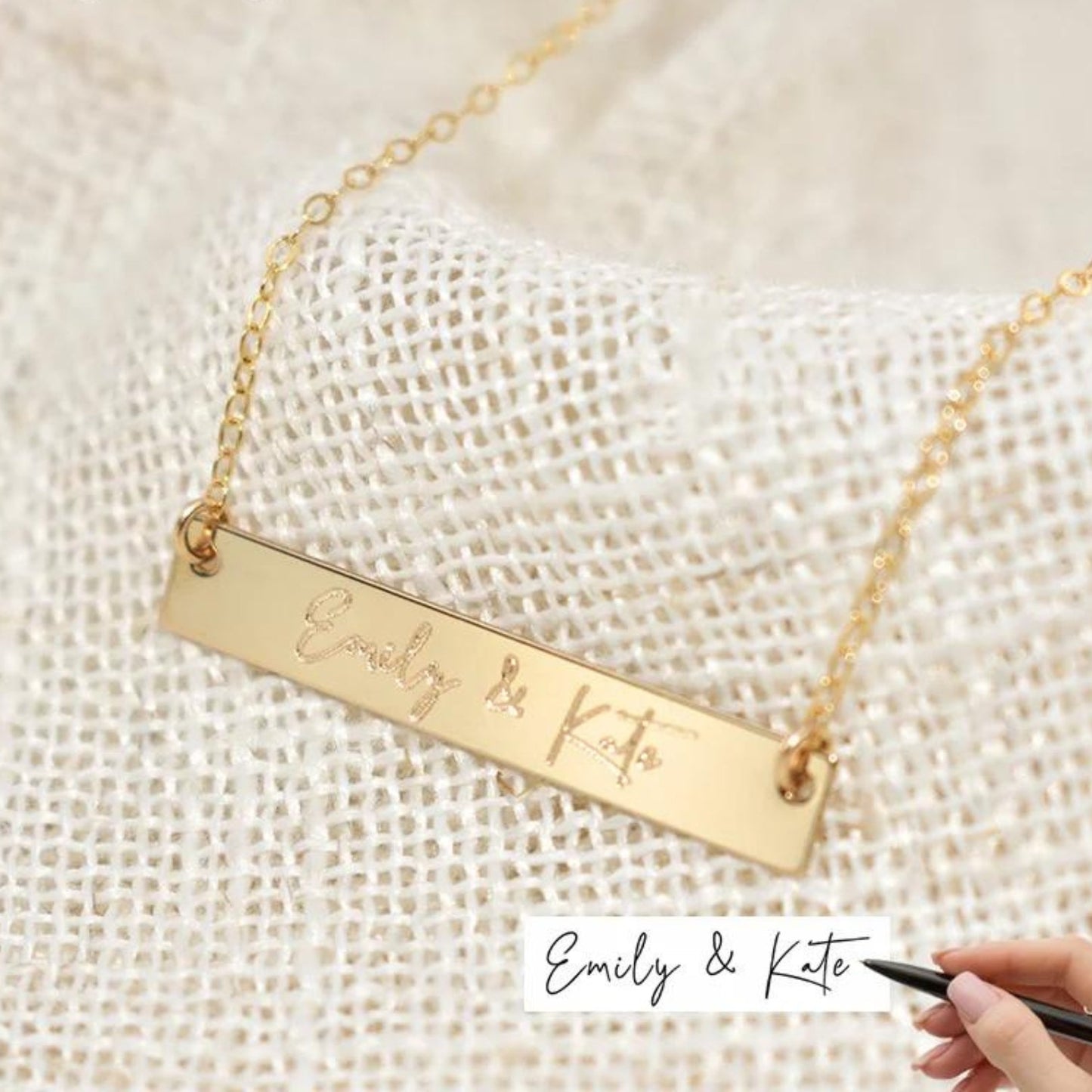 Custom Engraved Handwriting Necklace