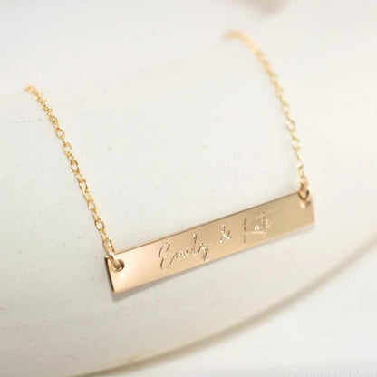 Custom Engraved Handwriting Necklace