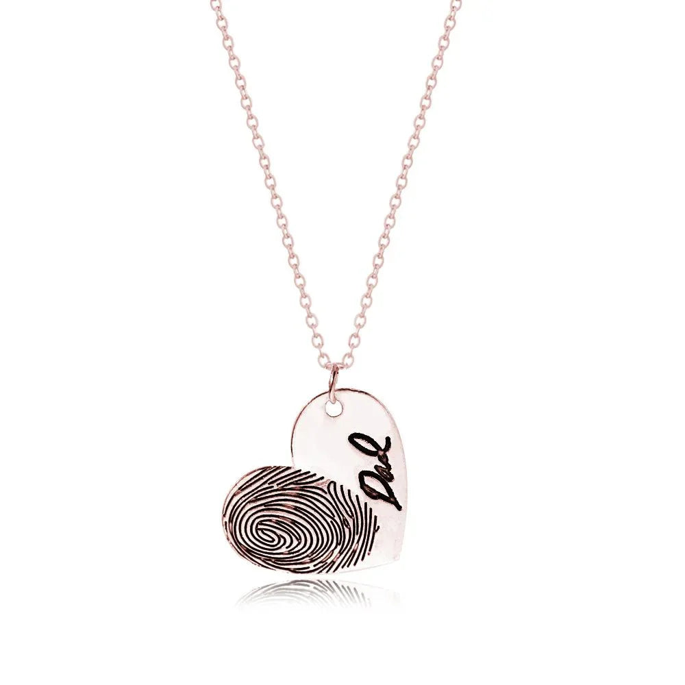 Custom Fingerprint Necklace with Engraved Name