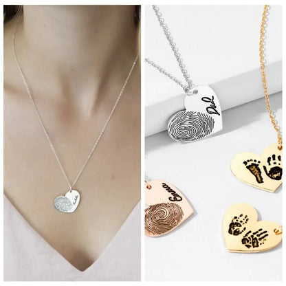 Custom Fingerprint Necklace with Engraved Name