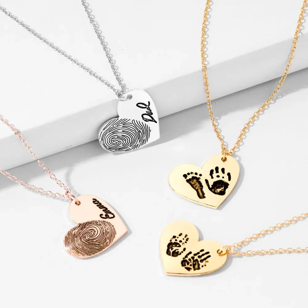 Custom Fingerprint Necklace with Engraved Name