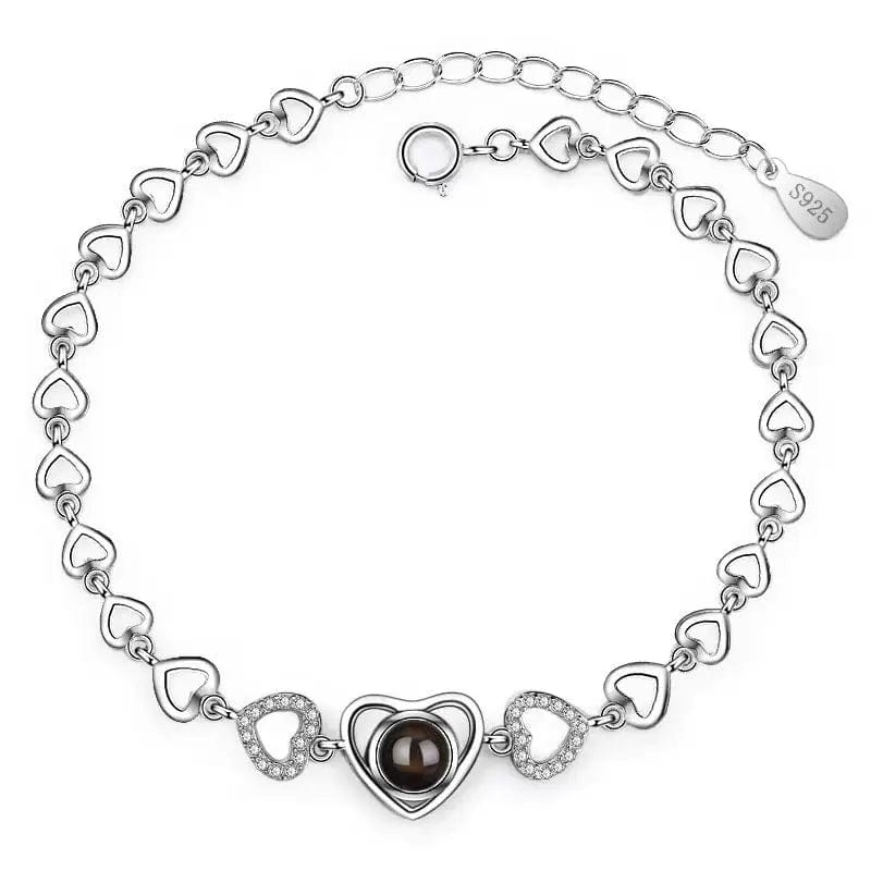 Custom Heart Charm Hidden Photo Bracelet