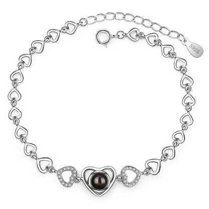 Custom Heart Charm Hidden Photo Bracelet