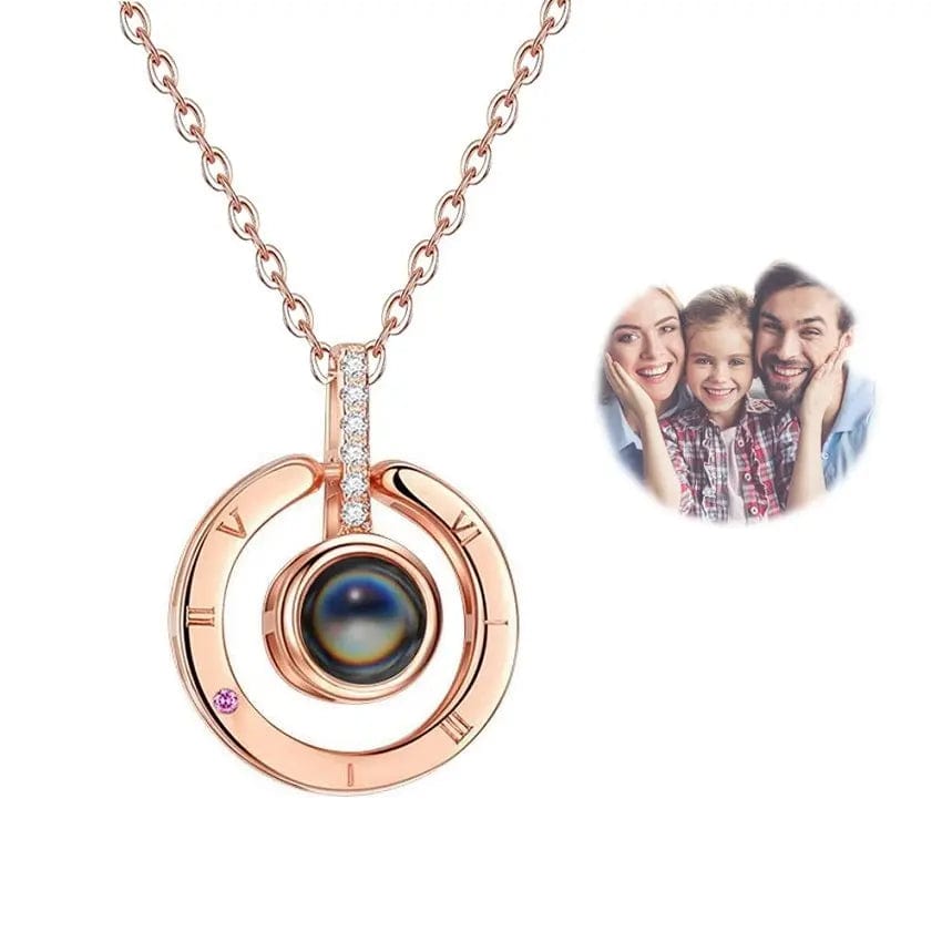 Custom Heart Drop Projection Photo Necklace | Upload Your Hidden Photo