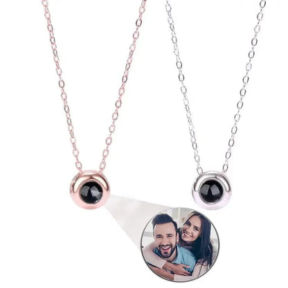 Custom Heart Drop Projection Photo Necklace | Upload Your Hidden Photo