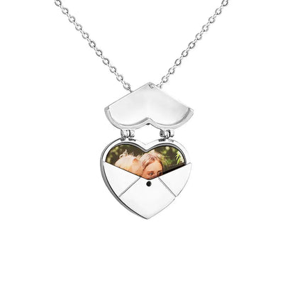 Custom Heart Pendant Hidden Photo Necklace