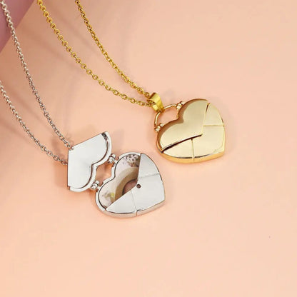 Custom Heart Pendant Hidden Photo Necklace