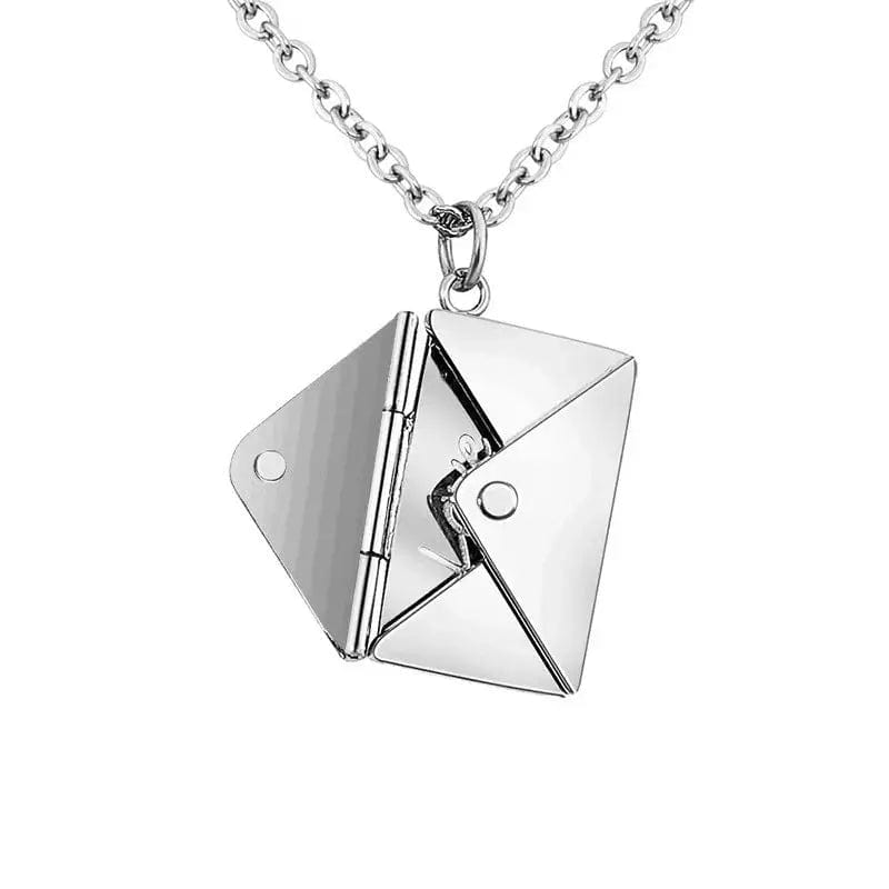 Custom Hidden Love Letter Envelope Pendant Necklace