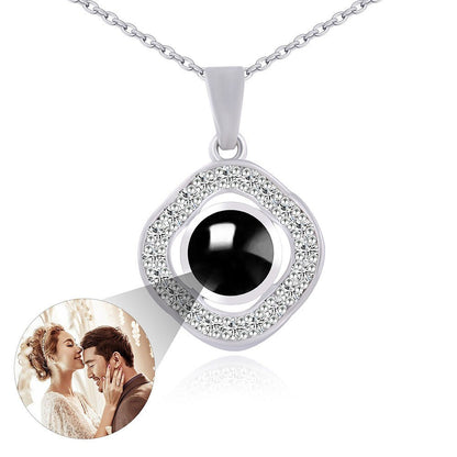 Custom Hidden Photo Projection Black Onyx Necklace