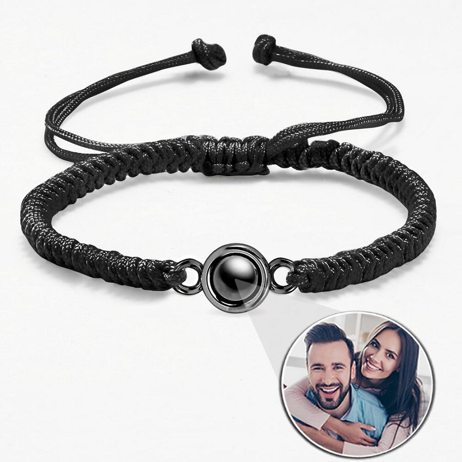 Custom Hidden Projection Photo Braided Bracelet