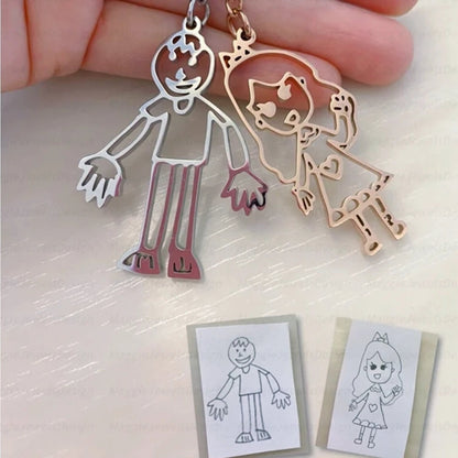 Custom Kids Hand Drawing Necklace