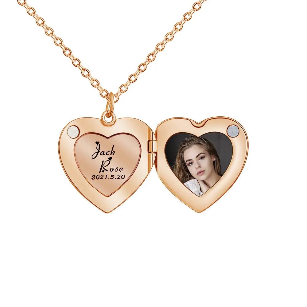 Custom Love Locket Hidden Photo Necklace