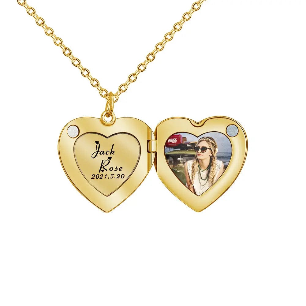 Custom Love Locket Hidden Photo Necklace