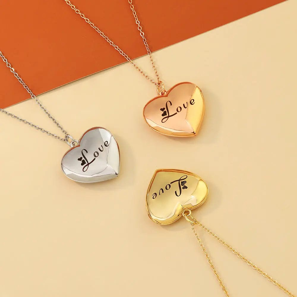 Custom Love Locket Hidden Photo Necklace