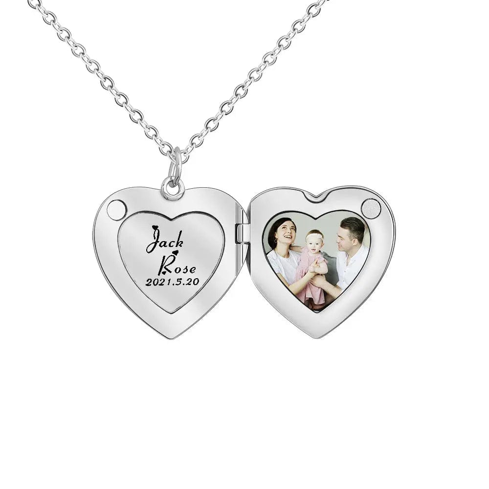 Custom Love Locket Hidden Photo Necklace