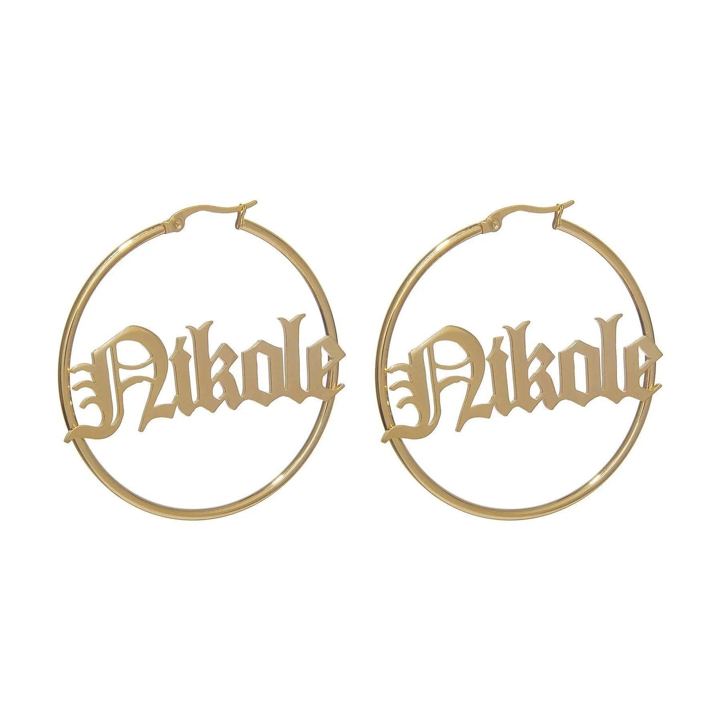 Custom Name Hoop Earrings