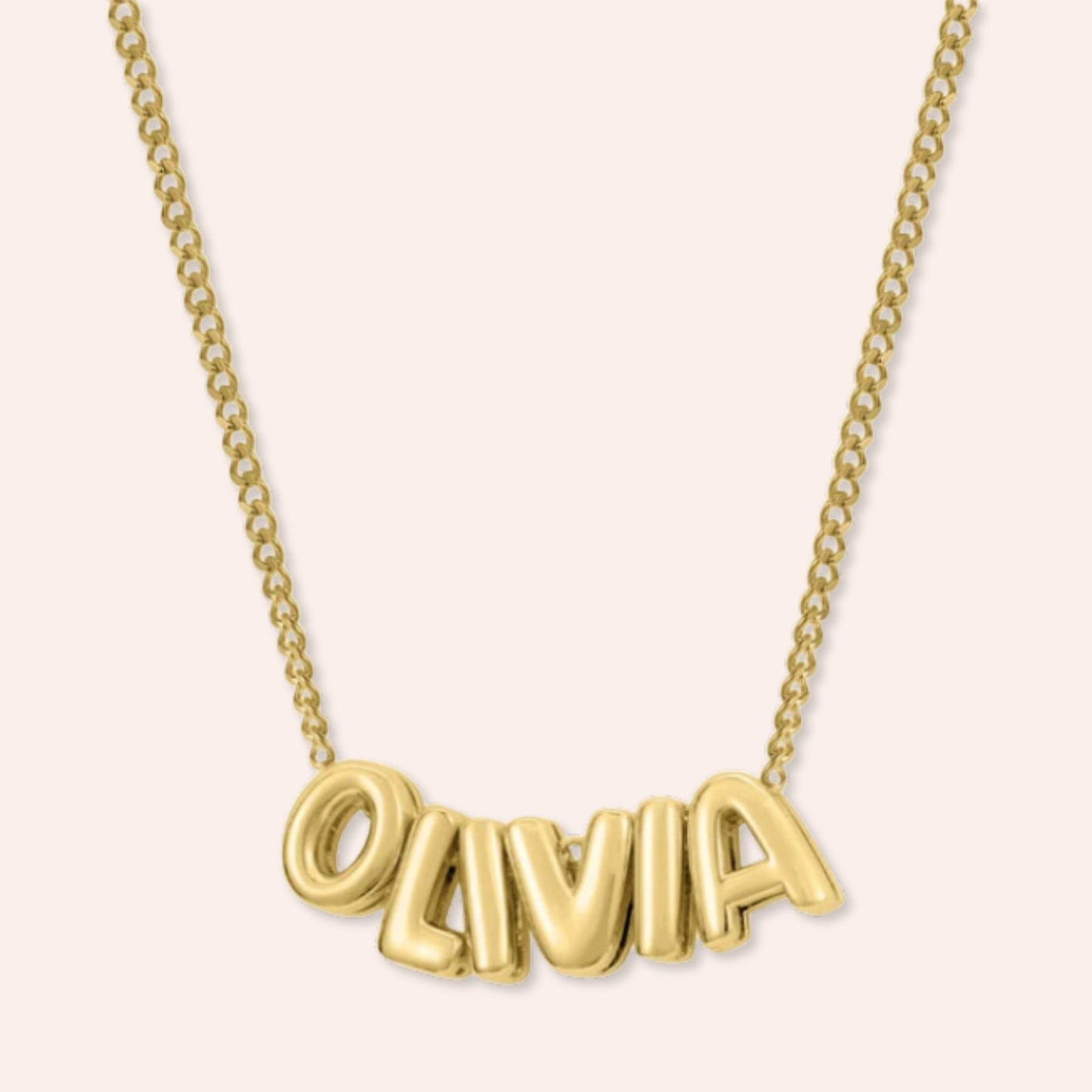 Custom Name in 3D Bubble Letters Necklace