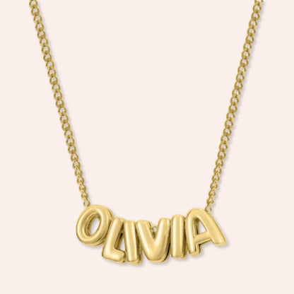 Custom Name in 3D Bubble Letters Necklace