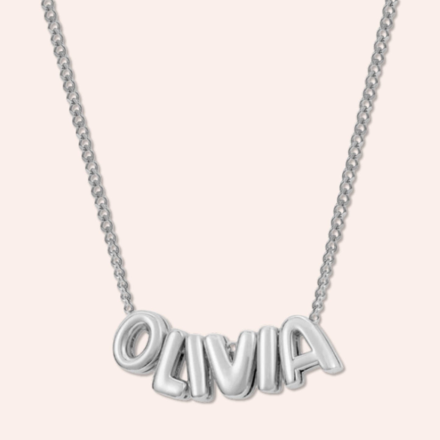 Custom Name in 3D Bubble Letters Necklace