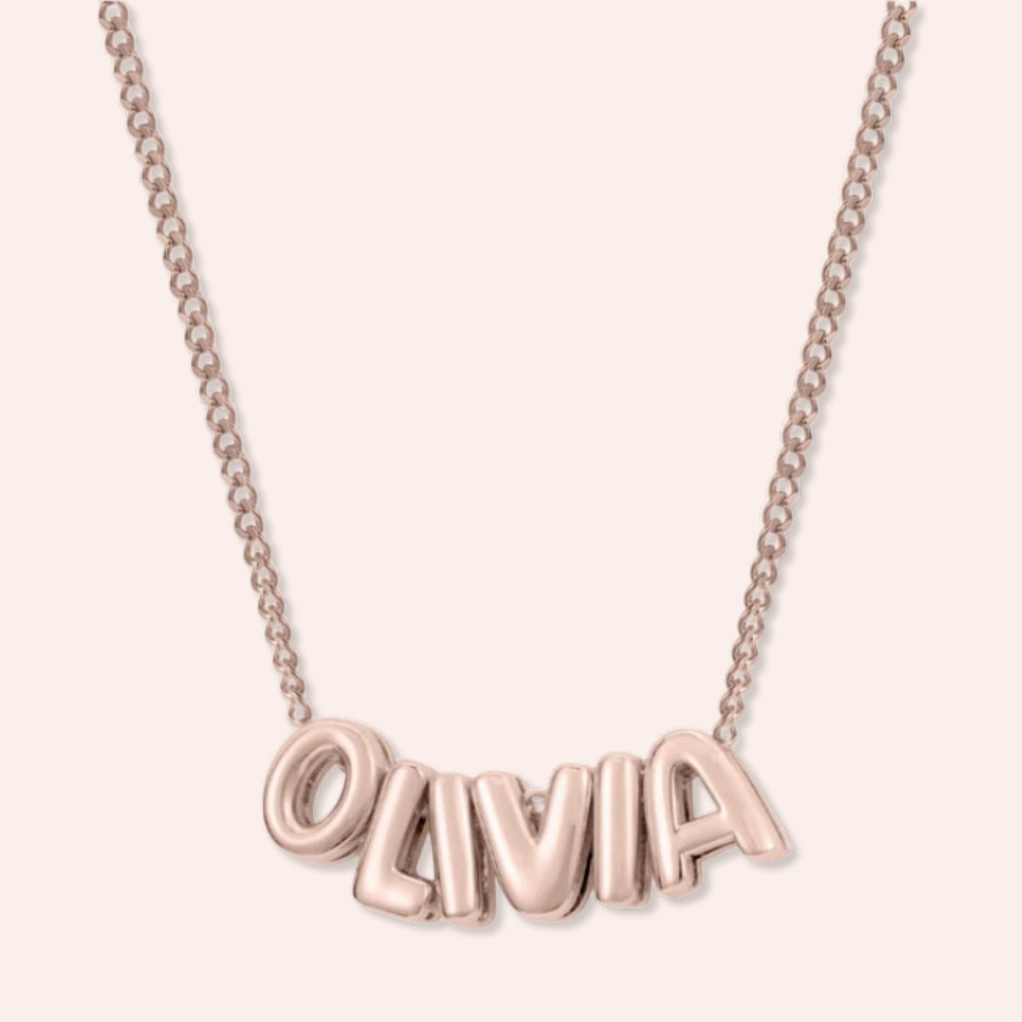 Custom Name in 3D Bubble Letters Necklace