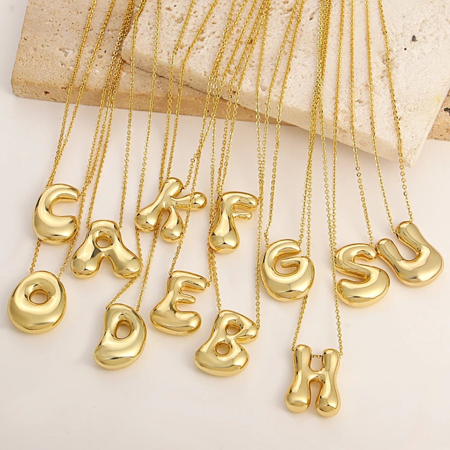 Custom Name Initials in Chunky Ballon Bubble Letter Necklace