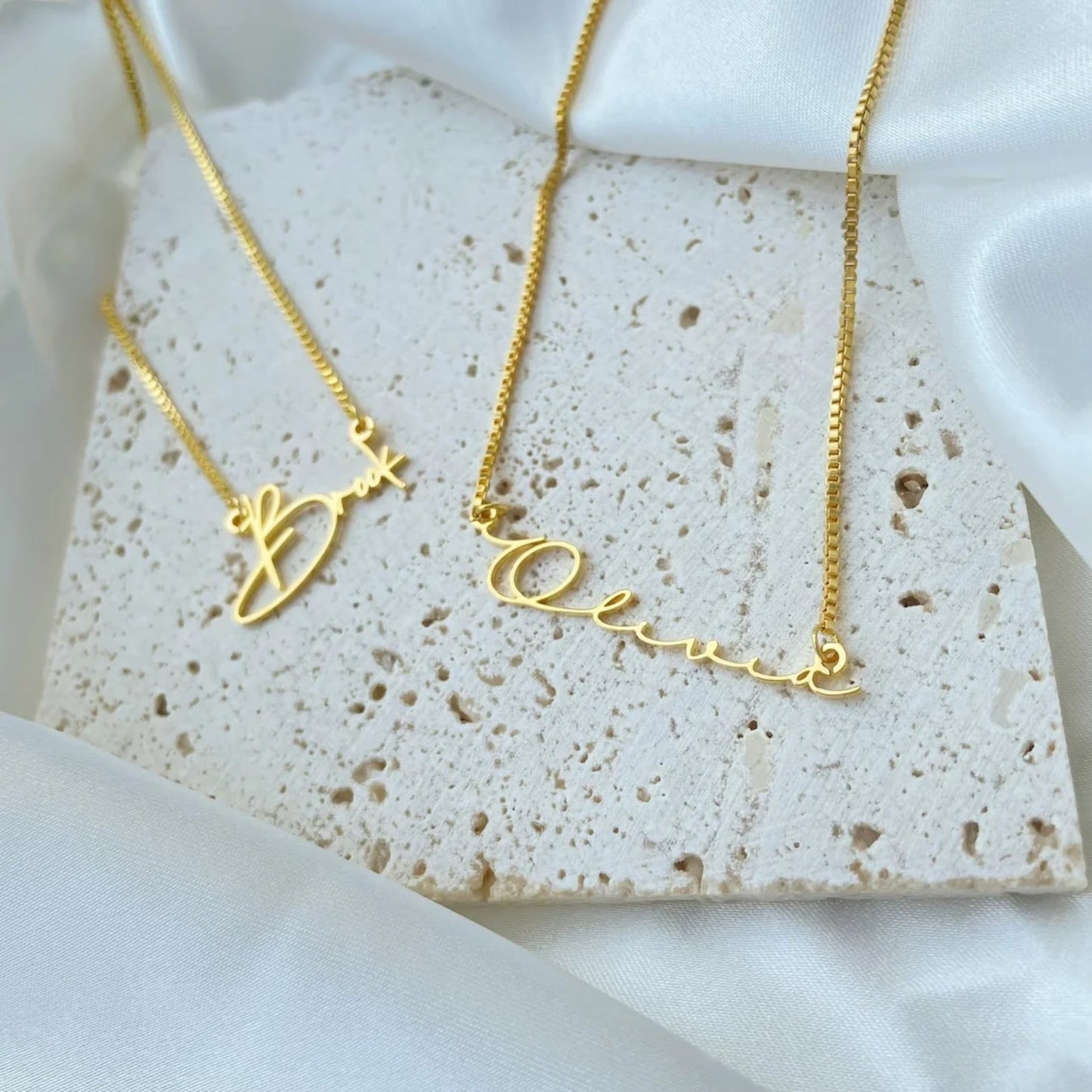 Custom Name in Unique Letters Box Chain Necklace