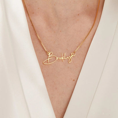 Custom Name in Unique Letters Box Chain Necklace