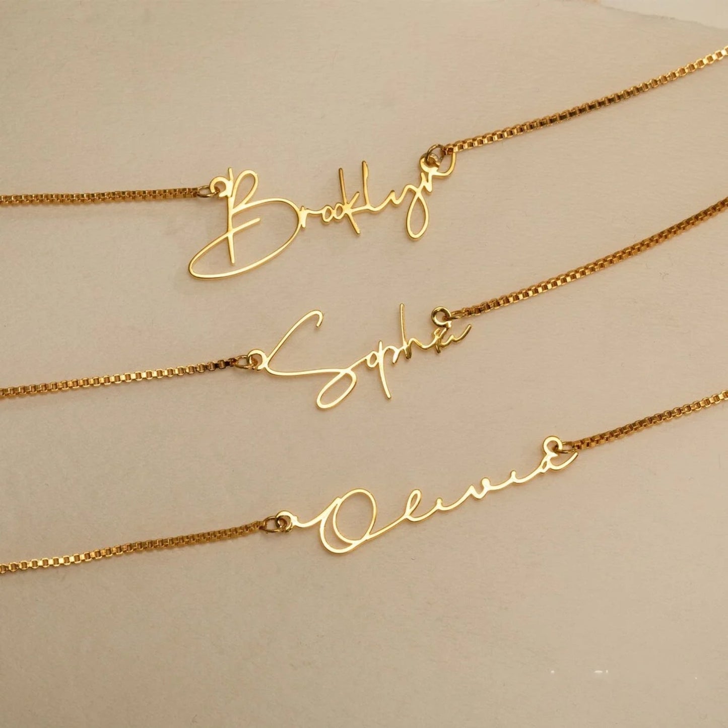 Custom Name in Unique Letters Box Chain Necklace