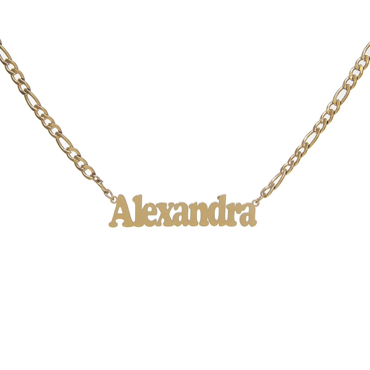 Custom Name Necklace Figaro Chain