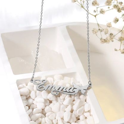 Sterling Silver Name Necklace, Personalised Name Jewellery, Custom Name Necklace Gold/Silver/Rose Gold