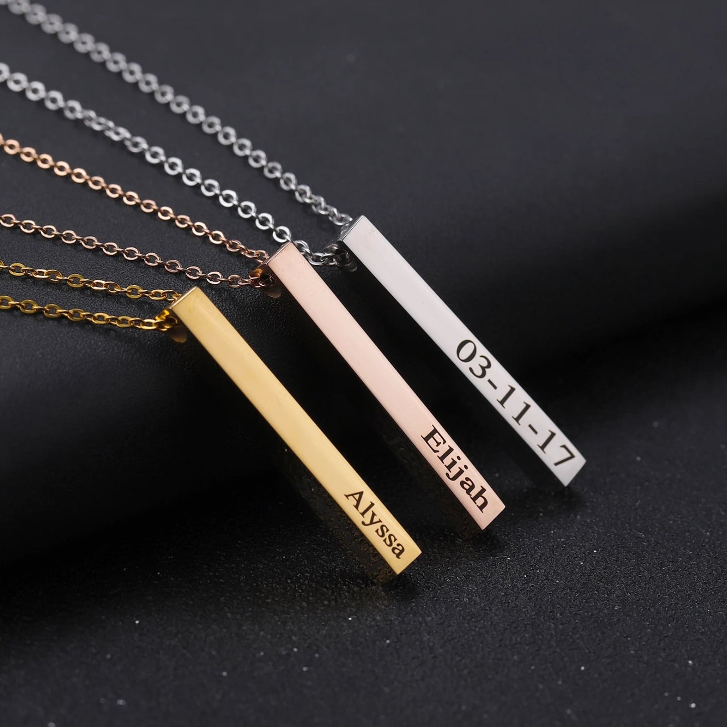 Custom Name Vertical Bar Necklace