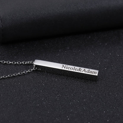 Custom Name Vertical Bar Necklace