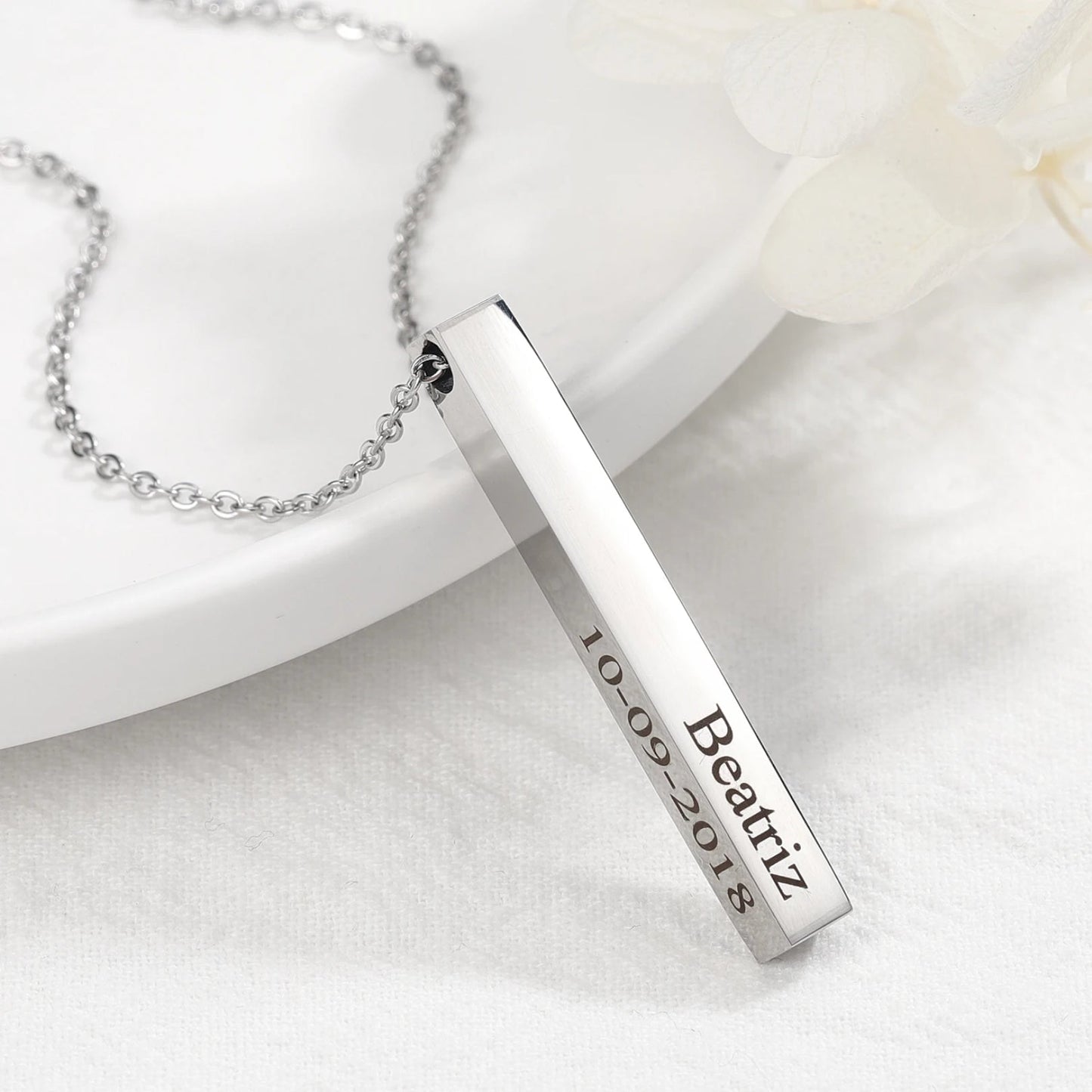 Custom Name Vertical Bar Necklace