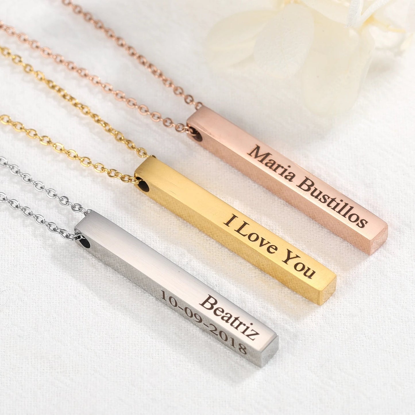 Custom Name Vertical Bar Necklace