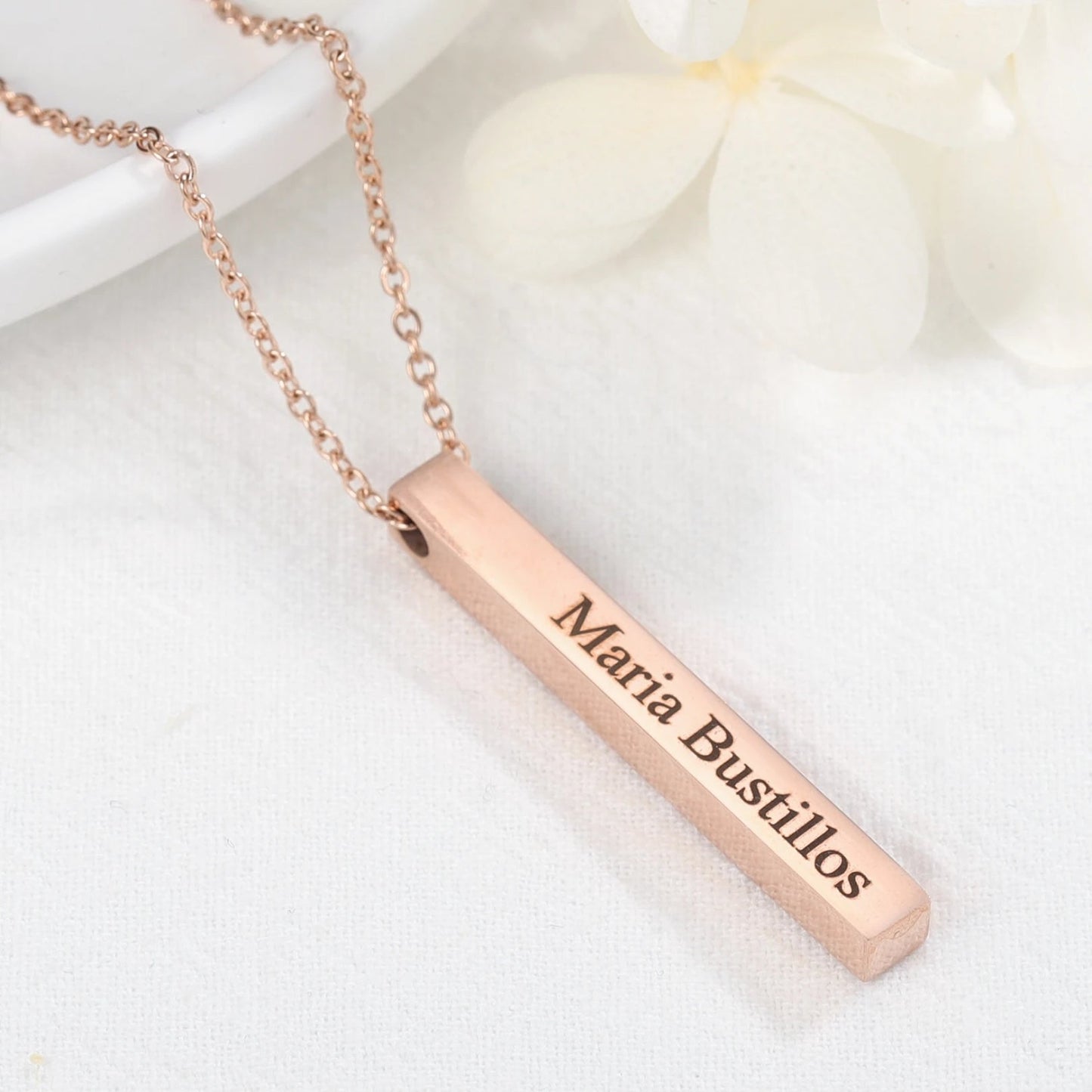 Custom Name Vertical Bar Necklace