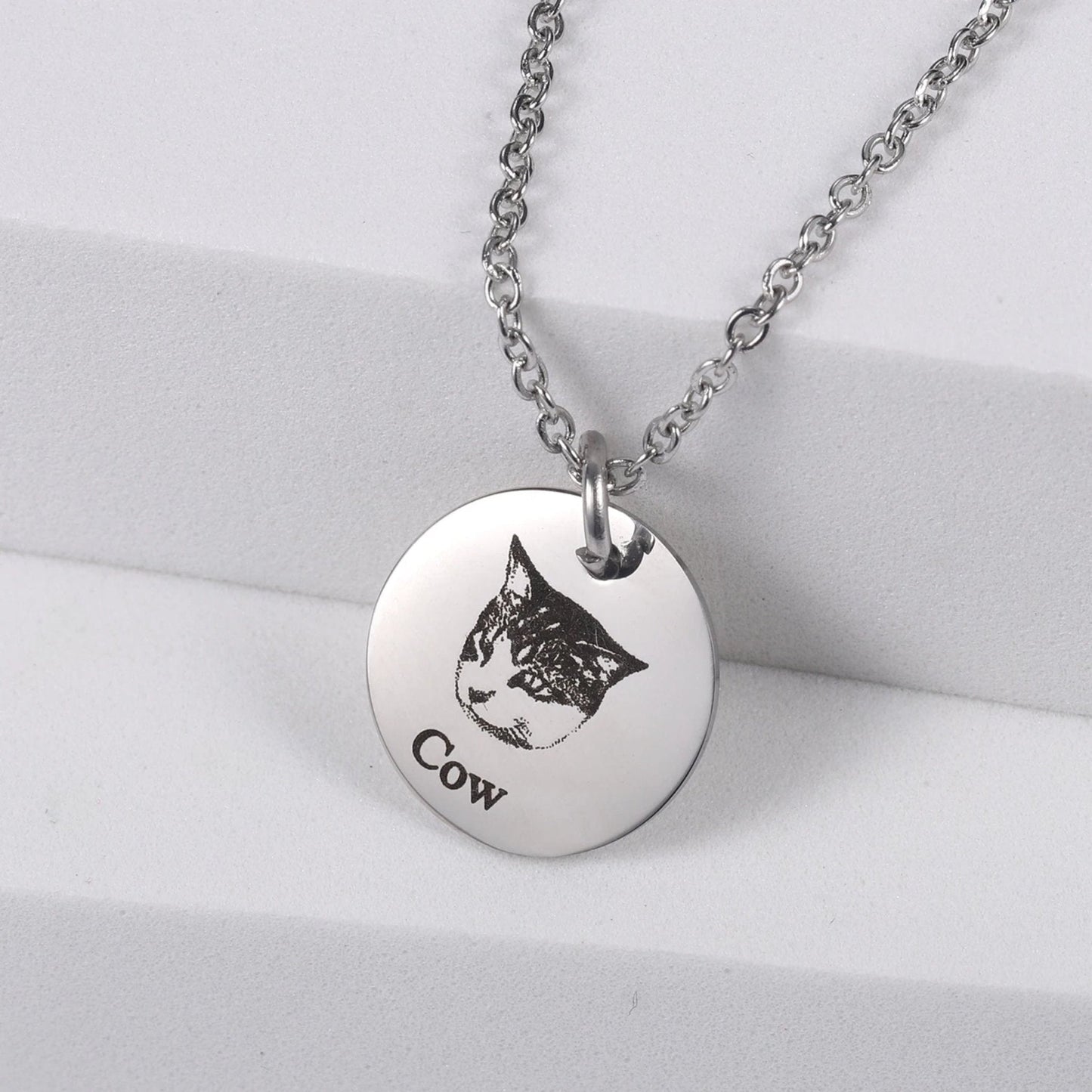 Custom Pet Photo and Name Necklace