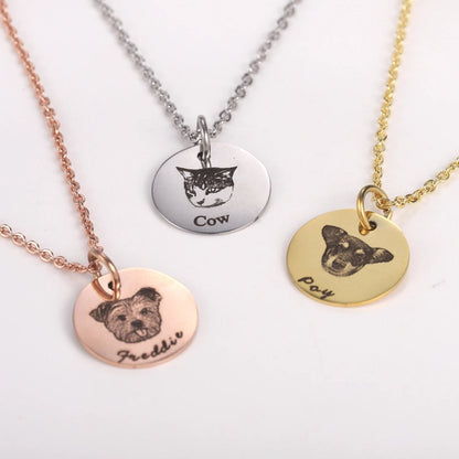 Custom Pet Photo and Name Necklace